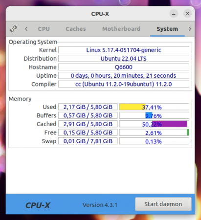 CPU-X - инфо о системе