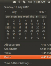 индикатор даты и времени Ubuntu 12.10