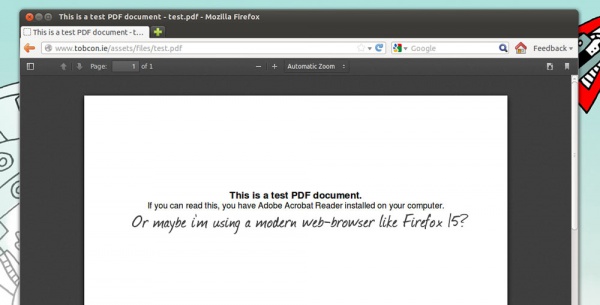 встроенный просмотрщик PDF-файлов в Firefox 15