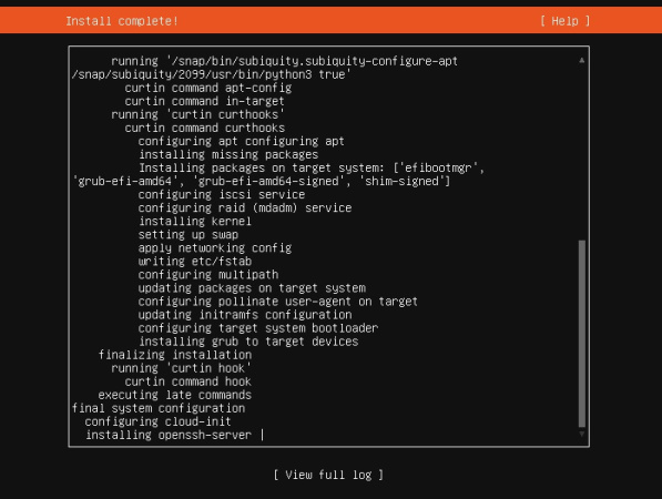 установка Ubuntu Server