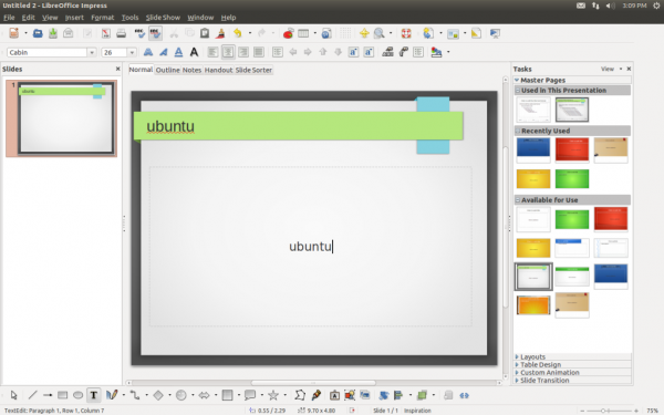 шаблоны в LibreOffice 3.6 Impress