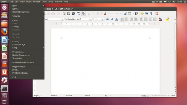 LibreOffice в Ubuntu 12.10