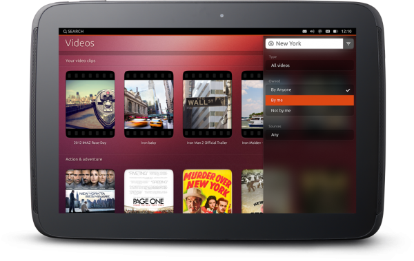 интерфейс планшетной Ubuntu