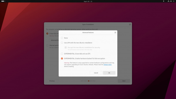 шифрование TPM в установщике Ubuntu