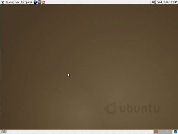 рабочий стол Ubuntu 4.10 Warty Warthog