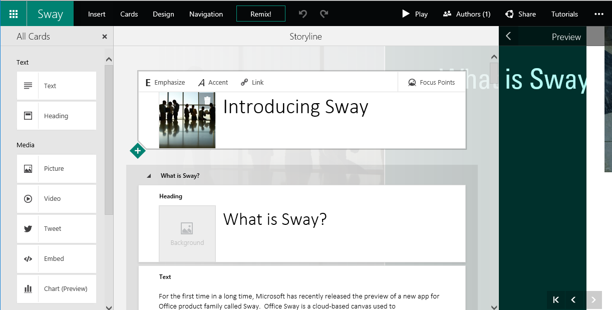 Создать sway презентацию